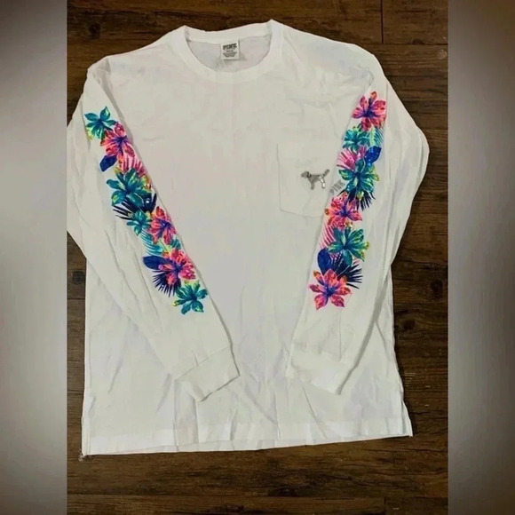 PINK VS  TROPICAL BLING TSHIRT / YOGA LEGGINGS OUTFIT SET M - Picture 8 of 13